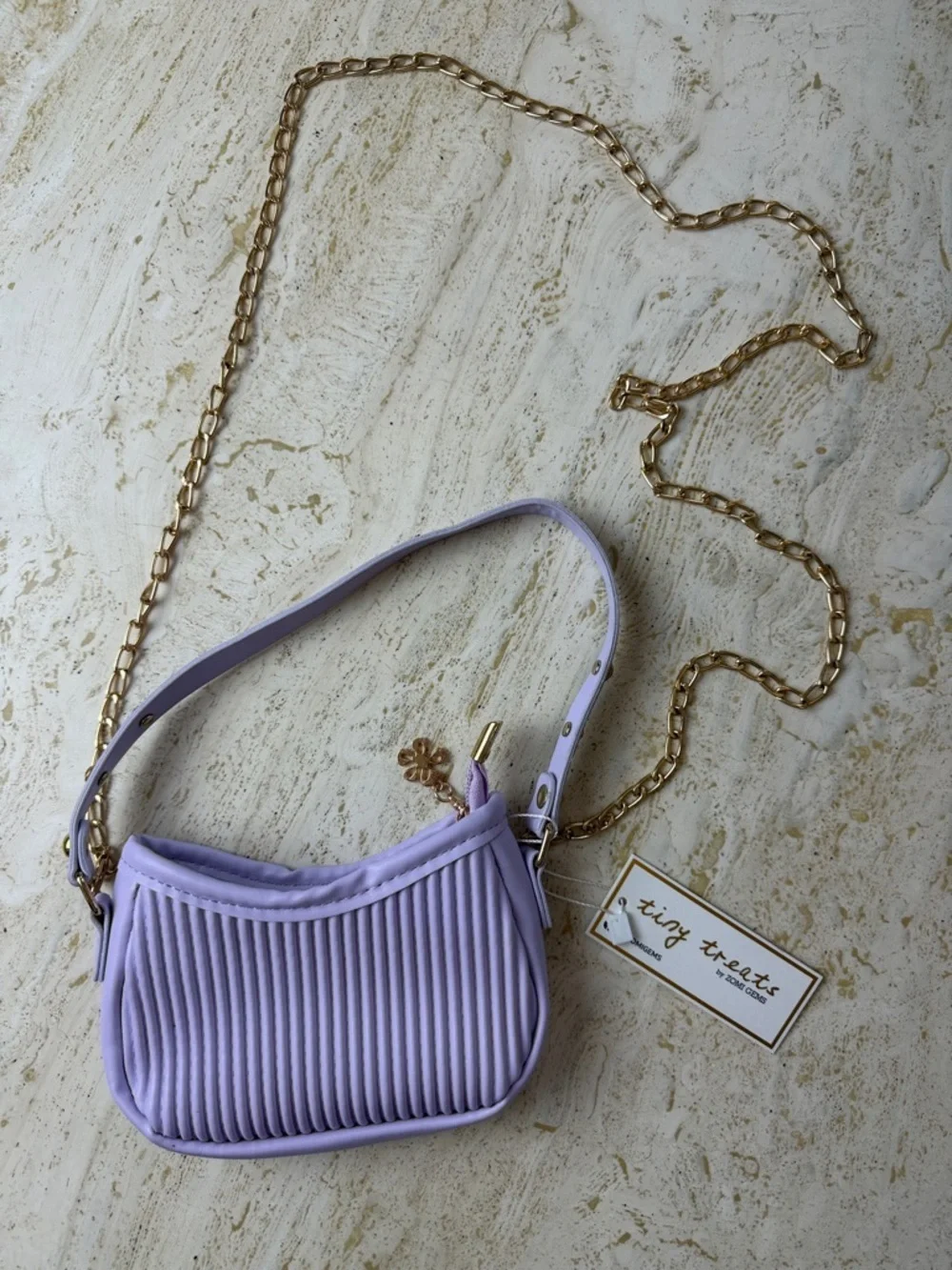 Zomi Gems Tiny Treats Tiny Hobo Bag Lavender purse crossbody KIDS bag Gold Chain